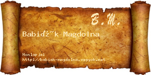 Babiák Magdolna névjegykártya