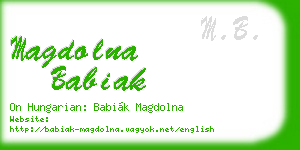 magdolna babiak business card