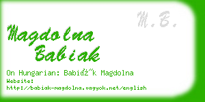 magdolna babiak business card